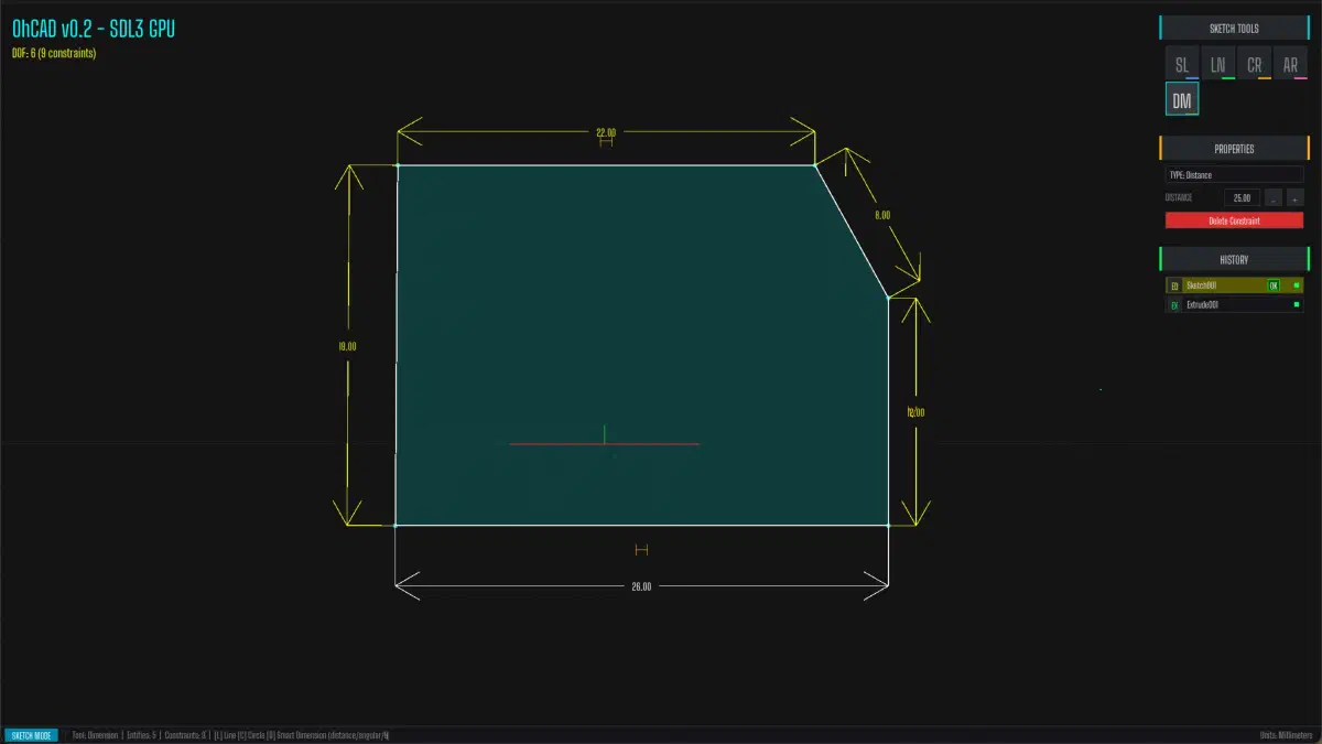 OhCAD — Parametric CAD Kernel in Odin